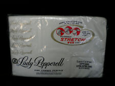 VINTAGE NOS LADY PEPPERELL SUPER KING FITTED SHEET 100% PERCALE picture