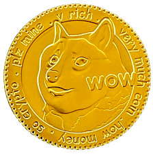 DOGE COIN Token Large Token Crypto Gold WOW Metal Bit-Coin Dogecoin To The Moon picture