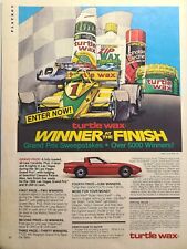 Vintage Print Ad 1983 Turtle Wax Car Polish Corvette Sweepstakes **See Descr** picture