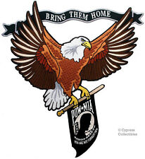 BALD EAGLE EMBROIDERED PATCH POW MIA FLAG VIETNAM VET IRON-ON WAR veteran LARGE picture