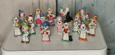 Lot of (15) Vintage Napco Porcelain Collectible Circus Clown Figurines 1980's picture