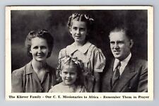 The Kliever Family, C E Missionaries To Africa, Prayer Card, Vintage Postcard picture