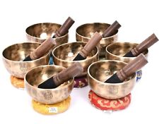5 inches full moon set of 7 - Tibetan Singing bowl set comes with mallet- Chakra picture
