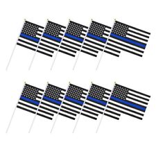 10Pcs Mini American Flag on Stick Small US Handheld Rain Proof UV-Resistant Flag picture