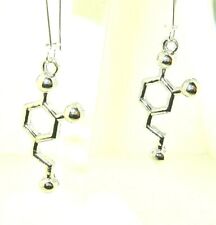 New Bio Chemistry (Love) Molecule  DOPAMINE  Silver-tone Dangle Earrings 2