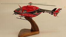BK-117 Eurocopter Air Care Team Helicopter Mahogany Wood Model Small New picture