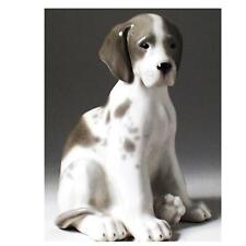 Lomonosov Porcelain Gray Spotted Puppy Figurine Collectible Home Decor 6.25 In picture