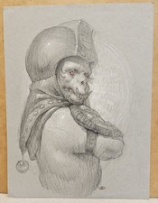 Original Surreal PLANET OF THE APES General Ursus ART Drawing by ANGEL PEREZ picture