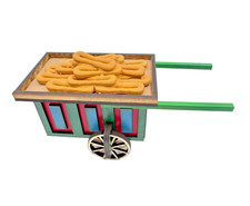 Handmade Wooden Model of Jerusalem Ka’ak Cart Palestinian Heritage Collectible picture
