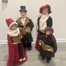 Vintage Christmas Family Carolers. 36” Tall. Vintage  4 Piece Family -  picture
