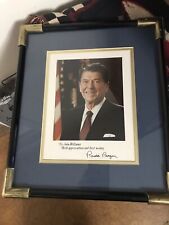 Ronald Reagan Signed framed Color Photo picture