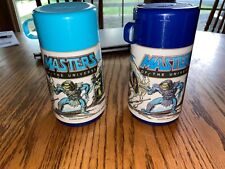 2 Vintage 1983 He-Man Masters of the Universe Aladdin Thermos **read** picture