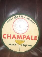 Champale Malt Liquor celluloid, toc, tin over cardboard thermometer sign picture