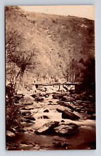RPPC Scenic View Stream Log Bridge Possibly Watersmeet UK Real Photo Postcard picture