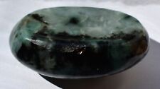 Emerald Palm Worry, Pocket Stone Silky Gloss Hand Carved Natural Crystal 297 CT picture