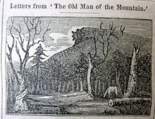 1846 newspaper w engraving "THE OLD MAN OF THE MOUNTAIN" formation NEW HAMPSHIRE picture
