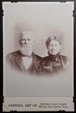 1898 Carroll Art Co Spokane WA Antique Portrait Elderly Couple Mohawk Block picture