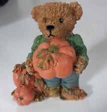 Vintage 1999 Home Interiors Thank You Bears Pumpkins Figurine 99005-99 3.5” picture