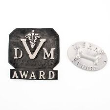 Vtg Veterinary Award Plaques Cast Metal Shaw Kennel Animal Medicine Show Dogs  picture