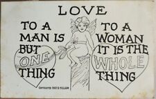 1907 Vintage Valentine Romance Postcard, Comic Cupid picture