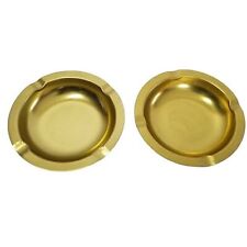 Tablecraft Products Gold Metal Ashtray Lot Set of 2 - NEW picture
