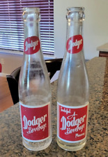 2 Lot Vintage Dodger ACL Soda Pop Bottle Bottles 10 oz Des Moines IA  2 Versions picture