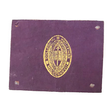 c1910 Knox College Prairie Fire Seal Leather Tobacco Premium Gilt Embossed picture