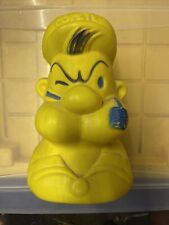 RARE POPEYE THE SAILOR MAN BLUE PLASTIC COIN BANK A.RENZI CORP 1979 picture
