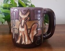 Design by Mara Coffee Mug Coyote Cactus Stoneware Mexico Art Pottery picture