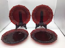 Avon 1876 Cape Cod Collection Ruby Red Glass Dessert Plates (1980) picture