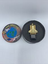 Vintage 1995 NASA TIME SHUTTLE  Space Shuttle Watch , Gold Color & Leather Belt picture