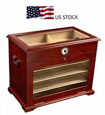 300-400 Count Counter Top Display Humidor Cigar Storage Large Box Cherry Wood   picture