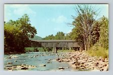 West Cornwall CT-Connecticut, Scenic View Covered Bridge, Vintage Postcard picture