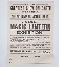Antique Advertising Poster Flyer Magic Lantern Exhibition Show 1900's Original picture