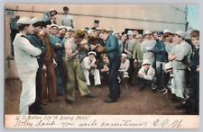 U. S. Sailors Life's Boxing Match Postcard  Sailor Boxer Great White Fleet Era picture