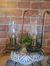 Pair of Vntg. Brass & Glass Desk / Buffet Lamps, Cottage core, MCM, Grandma... picture