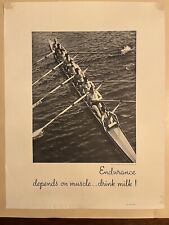 Endurance Depends On Muscle.. Drink Milk Original Vintage Poster circa~ MCM Crew picture