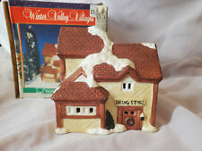 Winter Valley Village  Hand Painted Drug Store Christmas Village House picture