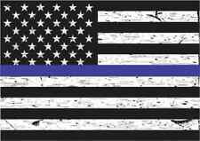 5 X 3.5 Black and White Blue Lives Matter American Flag Sticker Car Police Decal picture