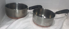 Vintage Revere Ware 1801 Copper Bottom Cookware Set Of 2 Pots 1 Qt 2 QT picture
