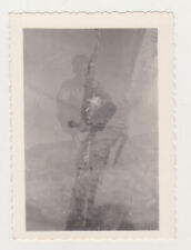 Double Exposure Surreal Faces Man Weird Beach Snapshot Odd Photo VTG  picture
