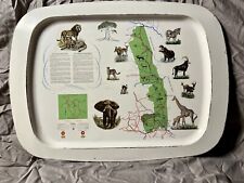Antique Map Of Africa Serving Tray Decor Collectible Vintage Made In Africa picture