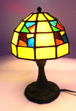 MINT The Christiansen's Lamp C Shade Tree Bronze Base Signed Stained Slab Glass picture
