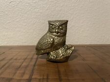 Vintage Solid Brass Owl on a Branch picture