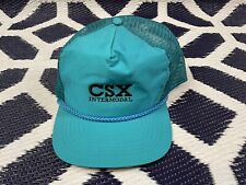Vintage Rare CSX Train Company Hat Turquoise by ASP Design made in USA One Size picture