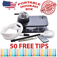 Portable Hookah Acrylic Box Kit Set Shisha Persoanl Travel Fast Shipping 50 Tips picture