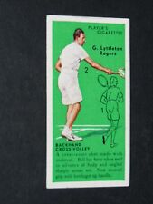 1936 JOHN PLAYER CIGARETTES CARD TENNIS #39 GEORGE LYTTLETON-ROGERS IRELAND picture