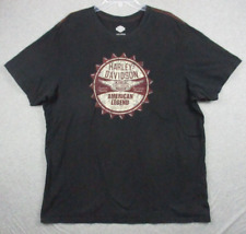 Vintage Harley Davidson Shirt XXL Men's Black Short Sleeve American Legend USA picture