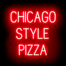 CHICAGO STYLE PIZZA LED Sign - Red | Neon Signs for Pizza Restaurant | Pizza Sto picture