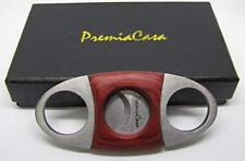PREMIACASA STAINLESS STEEL RED WOOD GUILLOTINE CIGAR CUTTER  picture